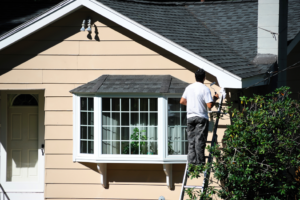 a home’s exterior being repainted