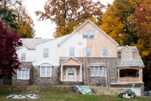 a home’s exterior being repainted